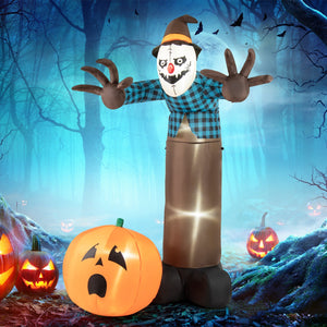 7 FT Inflatable Halloween Haunted Scarecrow Pumpkin Ghost with Built-in LED Lights — view 1