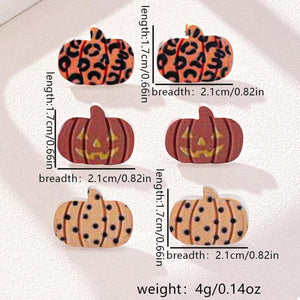 3 Piece Halloween Pumpkin Stud Earrings — view 4