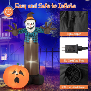 7 FT Inflatable Halloween Haunted Scarecrow Pumpkin Ghost with Built-in LED Lights — view 7