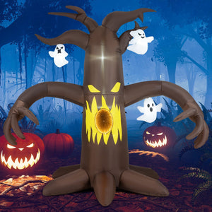 7.8 Feet Halloween Inflatables Scary Dead Tree Halloween Decoration with Ghost — view 1