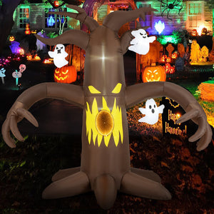 7.8 Feet Halloween Inflatables Scary Dead Tree Halloween Decoration with Ghost — view 4