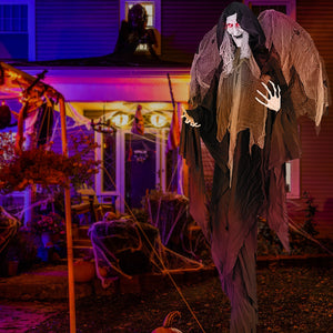 8.2 ft Halloween Standing Witch with Lighted Eyes and Automatic Wing Movement — view 5