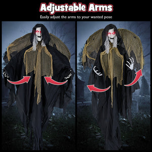 8.2 ft Halloween Standing Witch with Lighted Eyes and Automatic Wing Movement — view 8