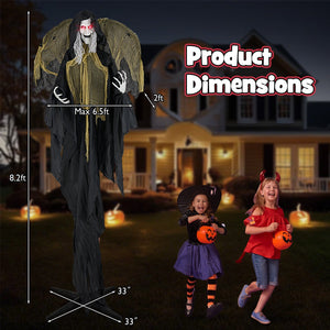 8.2 ft Halloween Standing Witch with Lighted Eyes and Automatic Wing Movement — view 4