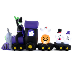 8.2 Feet Long Halloween Inflatable Train with Witch and 4 Ghosts — view 4