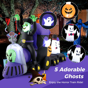 8.2 Feet Long Halloween Inflatable Train with Witch and 4 Ghosts — view 7