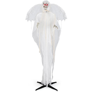8.3 ft Halloween Standing Haunted Angel with Lighted Eyes and Automatic Wing Movement — view 3