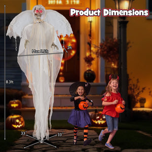8.3 ft Halloween Standing Haunted Angel with Lighted Eyes and Automatic Wing Movement — view 4