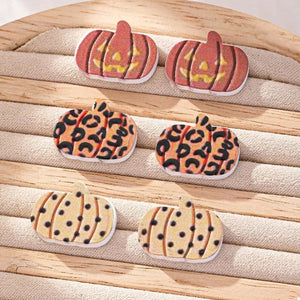 3 Piece Halloween Pumpkin Stud Earrings — view 2