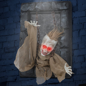 Halloween Hanging Animated Zombie Prisoner Decoration Sound-Activated — view 2