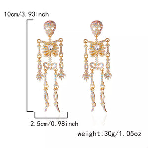 Halloween Skeleton Skull Zircon Drop Earrings — view 6