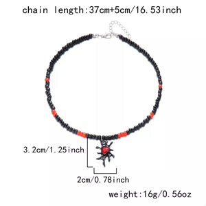 Halloween Spider Web Beaded Necklace — view 6