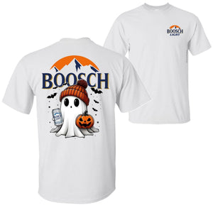 Boosch Light Halloween Tee - Spooky Ghost & Pumpkin 2-Sided Shirt, Funny Beer Parody — view 8
