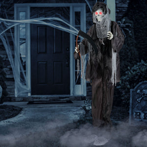 8.5 Feet Halloween Decoration Animated Standing Grim Reaper with Glowing Eyes — view 1