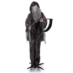 8.5 Feet Halloween Decoration Animated Standing Grim Reaper with Glowing Eyes — view 3