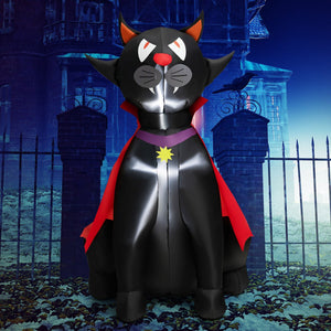 4.7 Feet Halloween Inflatable Vampire Cat with Red Cloak — view 7