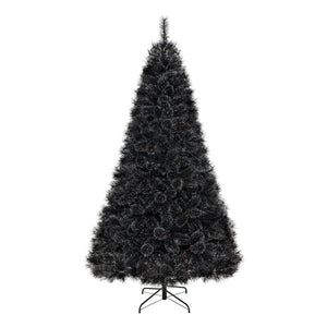 6/7/8 Feet Black Artificial Halloween Christmas Tree with PVC Branch Tips and 210/320/450 Cool White LED Lights — view 4