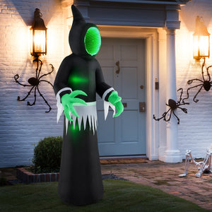 8 Feet Giant Halloween Inflatable Ghost with Built-in LED Lights and Mirror Face — view 2