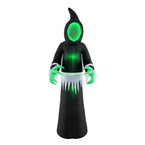 8 Feet Giant Halloween Inflatable Ghost with Built-in LED Lights and Mirror Face — view 3