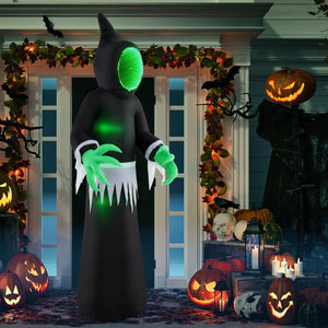 8 Feet Giant Halloween Inflatable Ghost with Built-in LED Lights and Mirror Face — view 6