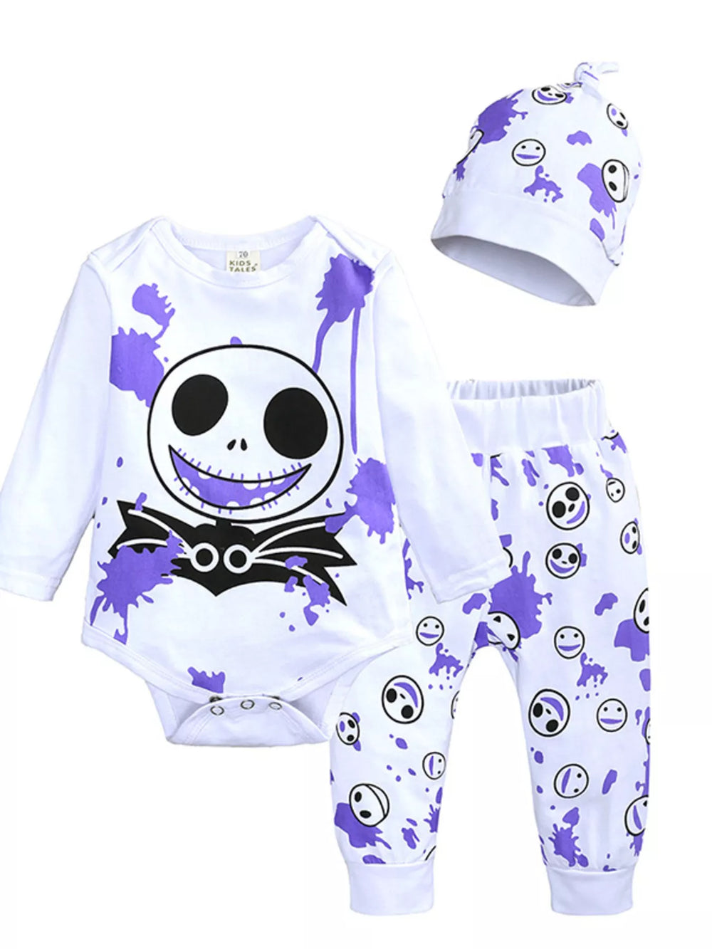 Children's Halloween Bodysuit and Pants Set with Hat