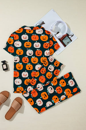 Halloween Pumpkin Shirt & Pants Pajama Set — view 3