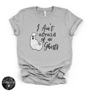 Ain't Afraid of No Ghosts Tee | Funny Halloween Ghost Graphic T-Shirt — view 2