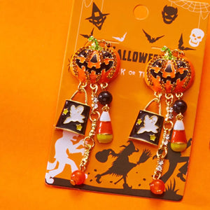 Halloween Pumpkin Drop Earrings — view 4
