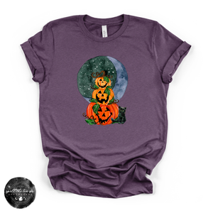 Jack O'Lantern Trio Tee | Vintage Halloween Pumpkin Graphic T-Shirt — view 3