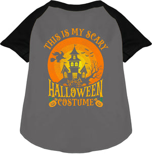 Scary Halloween Costume Pet Raglan Shirt — view 1