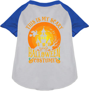Scary Halloween Costume Pet Raglan Shirt — view 3