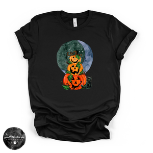 Jack O'Lantern Trio Tee | Vintage Halloween Pumpkin Graphic T-Shirt — view 4