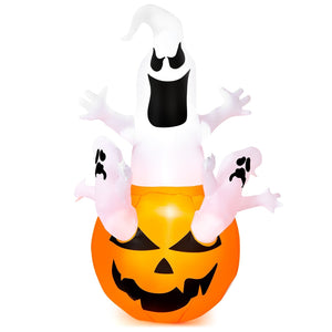 6 Feet Pumpkin-Halloween Blow Up Yard Decorations with Build-in LED Light — view 3