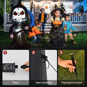 6 Feet Halloween Inflatable Decorations with Built-in LED Lights — view 3