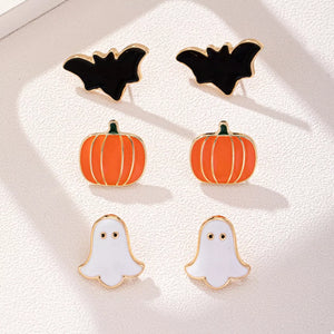 3-Pair Halloween Stud Earrings — view 3