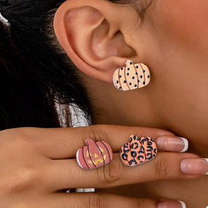 3 Piece Halloween Pumpkin Stud Earrings — view 1