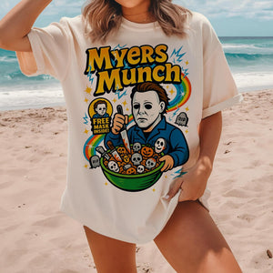 Spooky Horror Cereal Tee - Funny Halloween Killer Breakfast Shirt, Creepy Cereal Box Graphic — view 4
