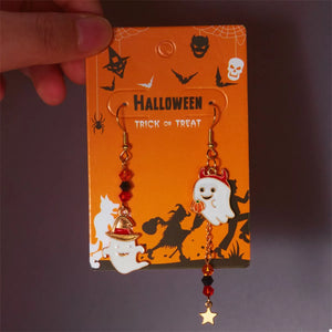 Halloween Ghost Pumpkin Drop Earrings — view 4