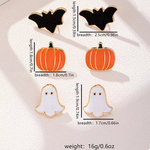 3-Pair Halloween Stud Earrings — view 5