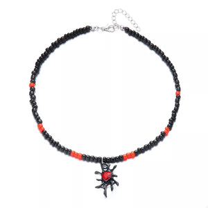 Halloween Spider Web Beaded Necklace — view 5