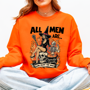 All Men Are Cremated Equally Witch Halloween Feminist Sarcastic Concept Sweatshirt — view 7
