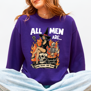 All Men Are Cremated Equally Witch Halloween Feminist Sarcastic Concept Sweatshirt — view 10