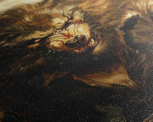 Ferocious Werewolf Under Full Moon Framed Canvas Print | Halloween Monster Art | Spooky Werewolf Decor for Home | Intense Werewolf Artwork — view 8