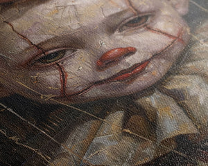 Haunting Clown with Cracked Face - Spooky Halloween Art Print - Creepy Home Decor - Scary Clown Wall Art - Perfect Halloween Decoration — view 8