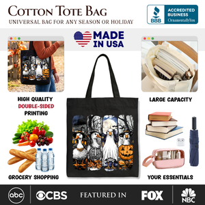 Halloween Goose in Costume Tote Bag, Spooky Fall Geese Gift Shopper for Bird Enjoyers — view 2