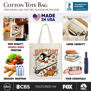 Honk or Treat Goose Tote Bag, Hilarious Halloween Gift Shopper for Silly Bird Enthusiasts — view 2