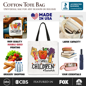I Smell Children Witch Teacher Life Tote Bag, Back To School Halloween Gift Shopper — view 2