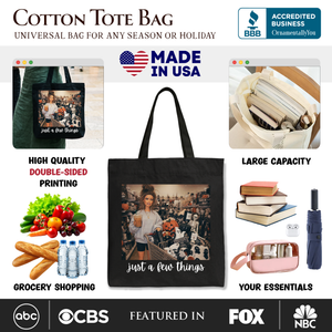 Just a Few Things Halloween Shopping Tote Bag, Funny Spooky Season Decor Lover Gift Shopper — view 2