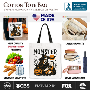 Momster Tote Bag for Spooky Season, Witchy Halloween Gift Shopper for Moms — view 2