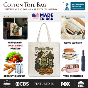 Monster Mash Classic Tote Bag, Halloween Monsters Gift Shopper for The Spooky Season — view 2